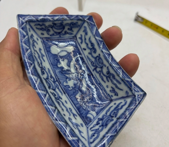 古玩陶瓷青花花卉紋串盤真品鑒賞圖