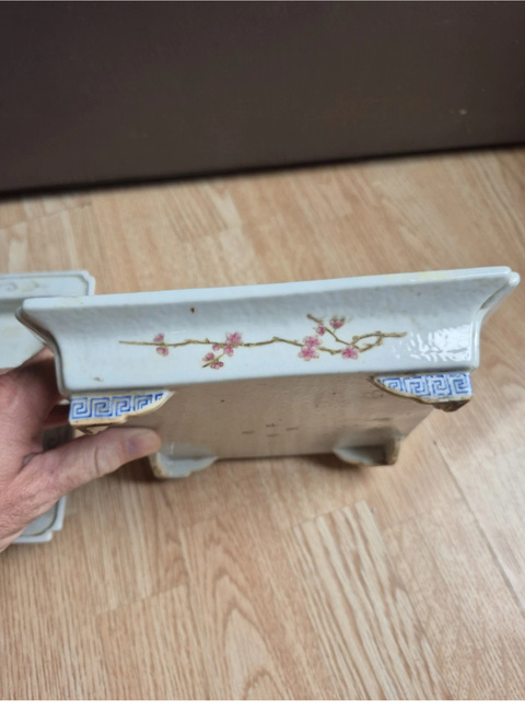 古玩陶瓷民國 粉彩人物四方花盆真品鑒賞圖