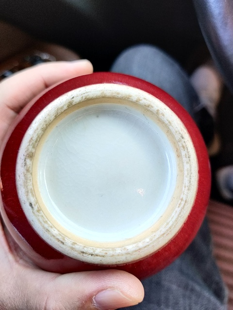 古玩陶瓷郎紅釉天球瓶真品鑒賞圖