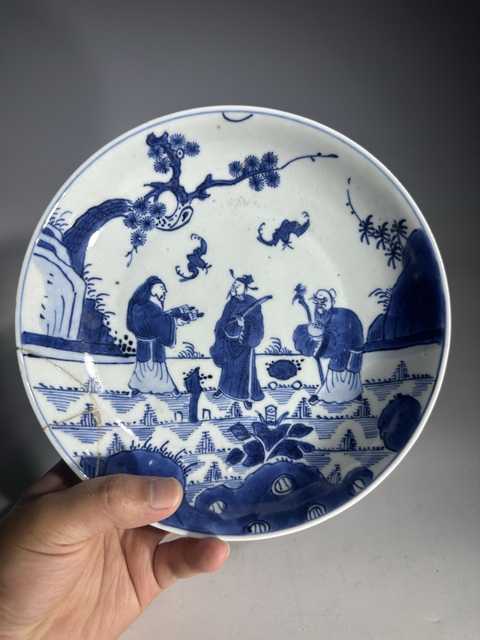 古玩陶瓷福祿壽三星盤(pán)拍賣(mài),當(dāng)前價(jià)格888元