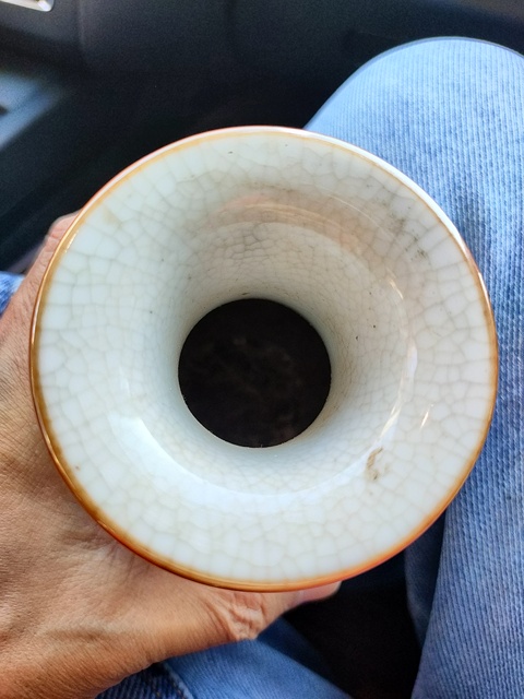 古玩陶瓷花鳥紋五彩瓶真品鑒賞圖