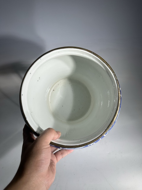 古玩陶瓷青花留白雙龍趕珠紋馬蹄缸拍賣,當(dāng)前價格6888元