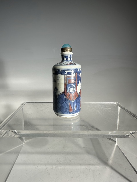 古玩陶瓷青花釉里紅包青天斷案人物鼻煙壺拍賣，當(dāng)前價(jià)格6888元