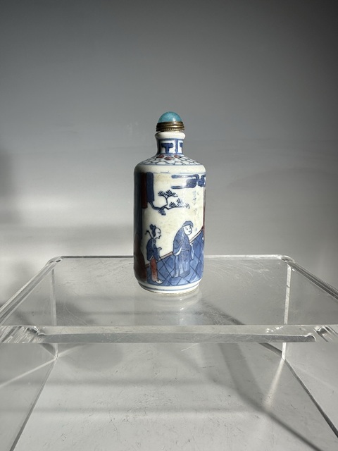 古玩陶瓷青花釉里紅包青天斷案人物鼻煙壺拍賣，當(dāng)前價(jià)格6888元