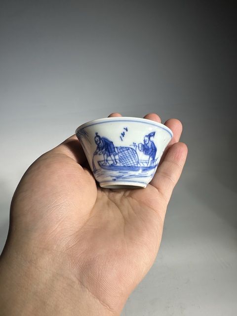 古玩陶瓷漁家樂人物杯拍賣,當前價格2688元