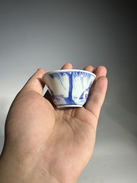 古玩陶瓷漁家樂人物杯拍賣,當前價格2688元