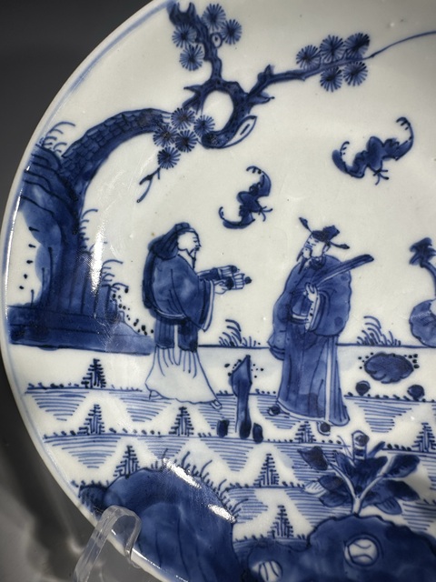 古玩陶瓷福祿壽三星深腹盤真品鑒賞圖