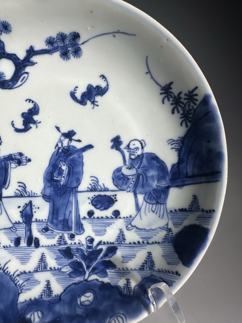 古玩陶瓷福祿壽三星深腹盤真品鑒賞圖
