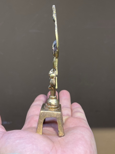 古玩銅器唐·鎏金自在觀音真品鑒賞圖