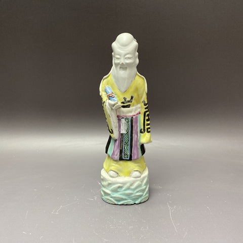 古玩陶瓷粉彩人物塑像真品鑒賞圖