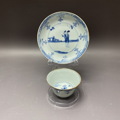 古玩陶瓷清康熙·人物紋·青花杯碟拍賣,當前價格2360元