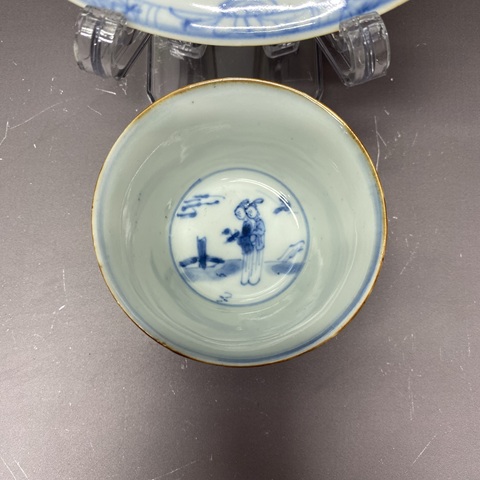 古玩陶瓷清康熙·人物紋·青花杯碟拍賣,當前價格2360元