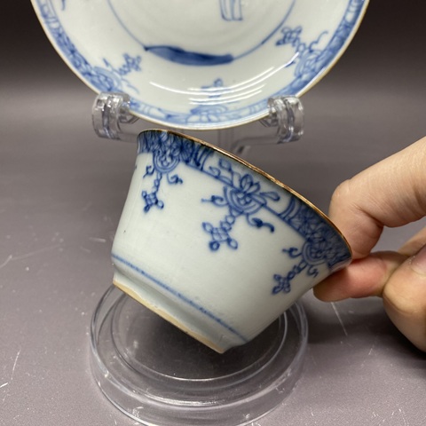 古玩陶瓷清康熙·人物紋·青花杯碟拍賣,當前價格2360元