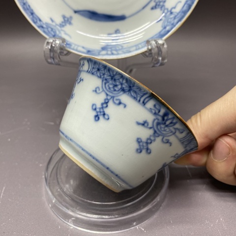古玩陶瓷清康熙·人物紋·青花杯碟拍賣,當前價格2360元