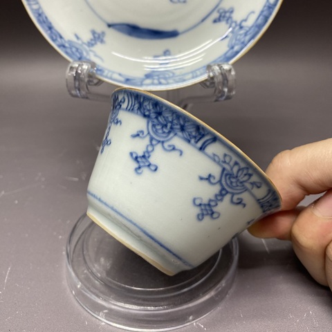 古玩陶瓷清康熙·人物紋·青花杯碟拍賣,當前價格2360元
