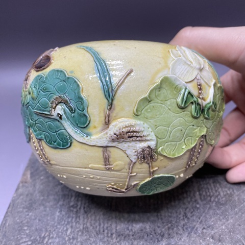 古玩陶瓷一路連科雕瓷水呈真品鑒賞圖