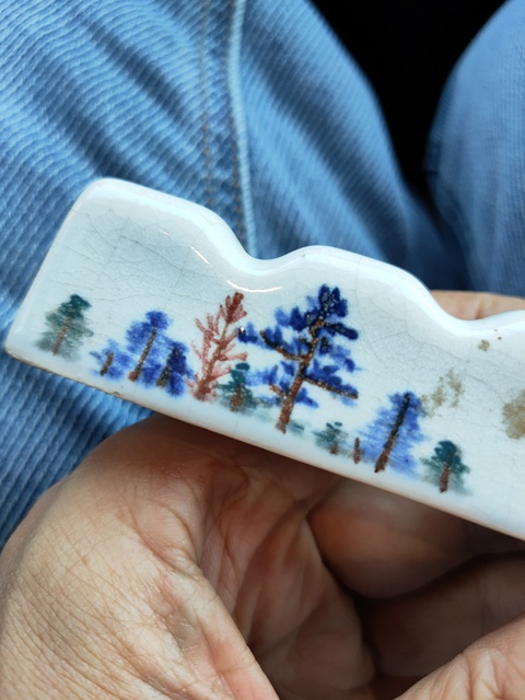 古玩陶瓷粉彩山水人物筆架山真品鑒賞圖