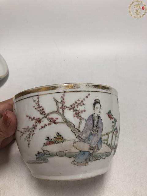 古玩陶瓷民國·粉彩桃花仕女紋蓋缸拍賣,當前價格1288元