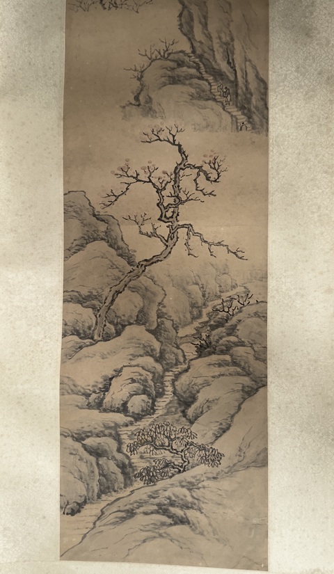 古玩字畫夢非立軸真品鑒賞圖