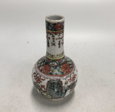 古玩陶瓷清晚·五彩人物故事紋天球瓶拍賣,當前價格6789元