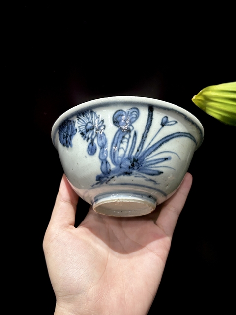 古玩陶瓷晚明青花碗真品鑒賞圖