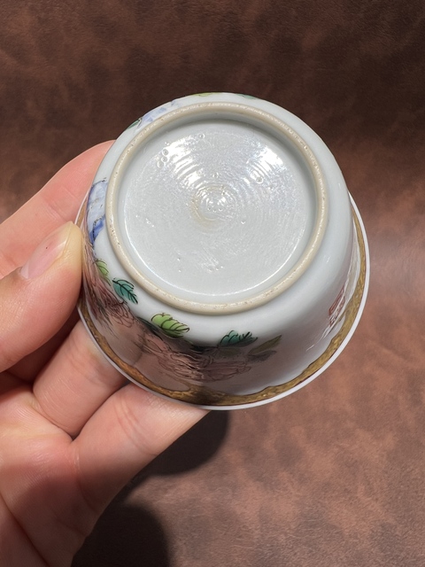 古玩陶瓷富貴大吉圖粉彩盤真品鑒賞圖