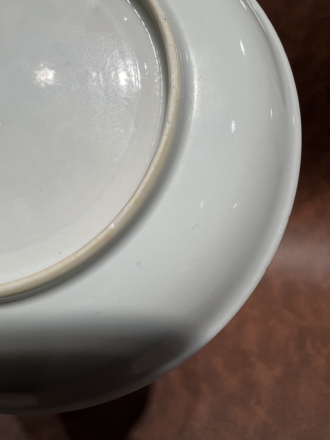 古玩陶瓷富貴大吉圖粉彩盤真品鑒賞圖