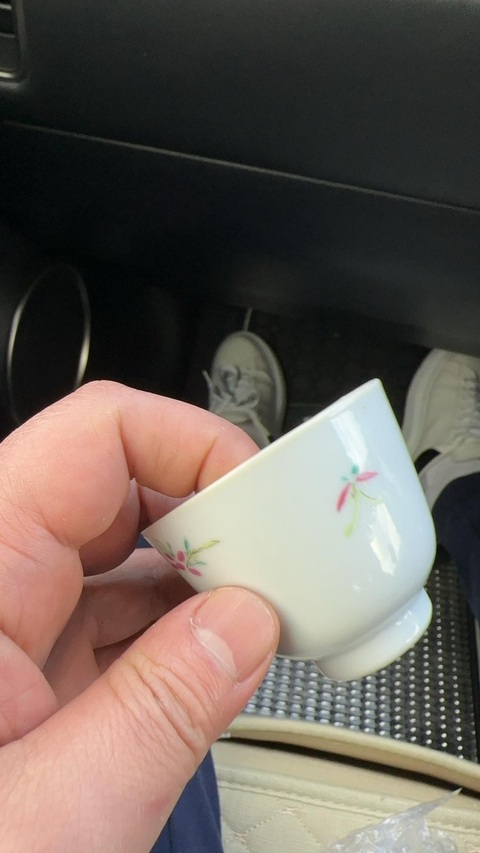 古玩陶瓷花鳥紋粉彩杯真品鑒賞圖
