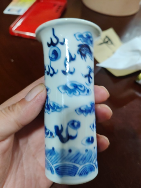 古玩陶瓷青花龍紋箭筒真品鑒賞圖