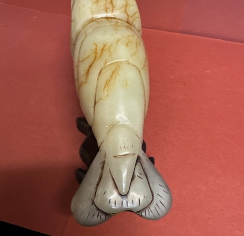 古玩玉器和田玉蝦擺件真品鑒賞圖