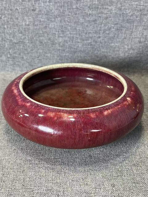 古玩陶瓷郎紅釉水洗真品鑒賞圖
