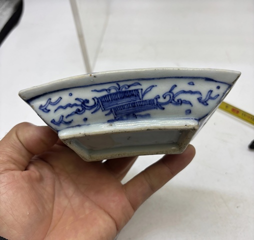 古玩陶瓷清早期 青花海水怪獸格洗真品鑒賞圖