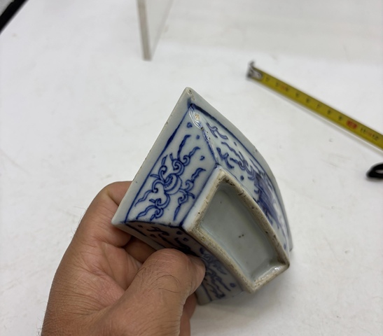 古玩陶瓷清早期 青花海水怪獸格洗真品鑒賞圖