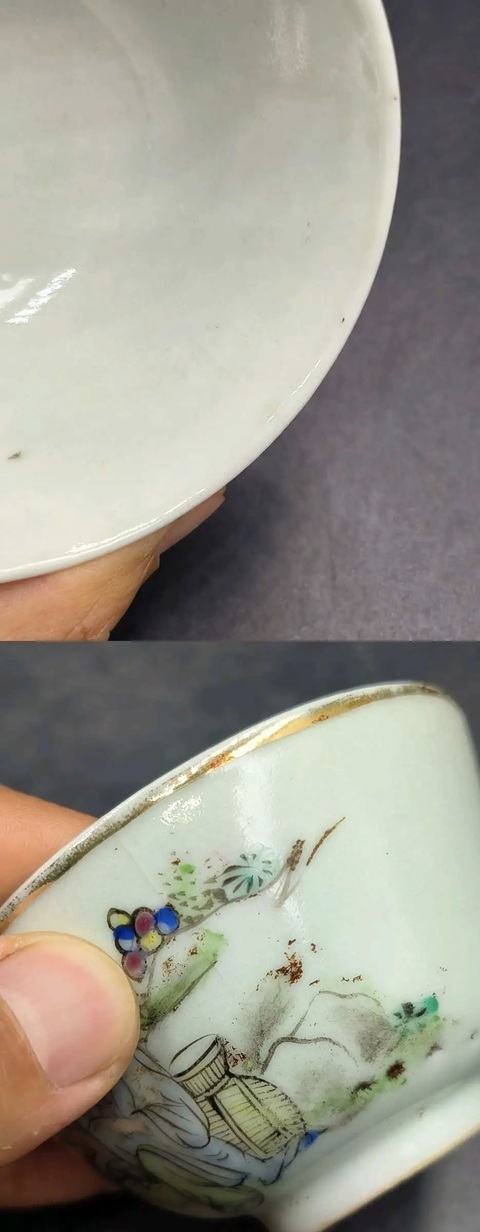 古玩陶瓷民國粉彩人物故事陶淵明愛菊小蓋碗拍賣,當前價格680元
