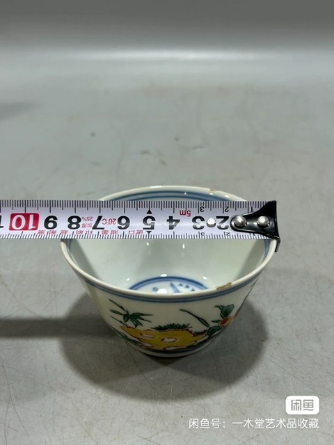 古玩陶瓷青花五彩杯真品鑒賞圖