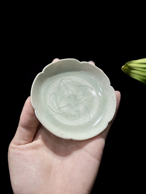 古玩陶瓷【館藏級(jí)精品】湖田窯青白釉葵口劃花洗【文房雅器】【頂級(jí)玻璃釉】【路份高，收藏價(jià)值好】拍賣(mài)，當(dāng)前價(jià)格0元