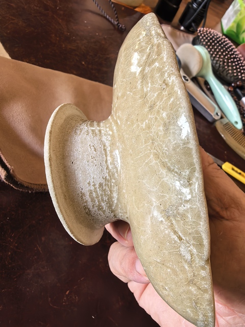 古玩陶瓷唐長沙窯青釉褐綠彩壓花蓮花紋海棠杯真品鑒賞圖