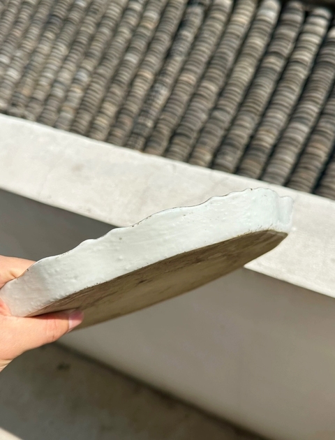 古玩陶瓷淺絳彩山水人物茶盤真品鑒賞圖