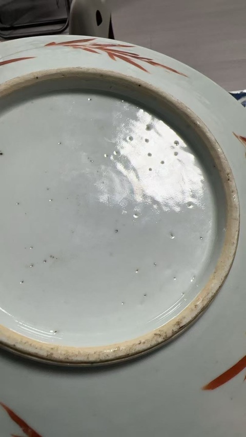 古玩陶瓷粉彩花鳥盤真品鑒賞圖