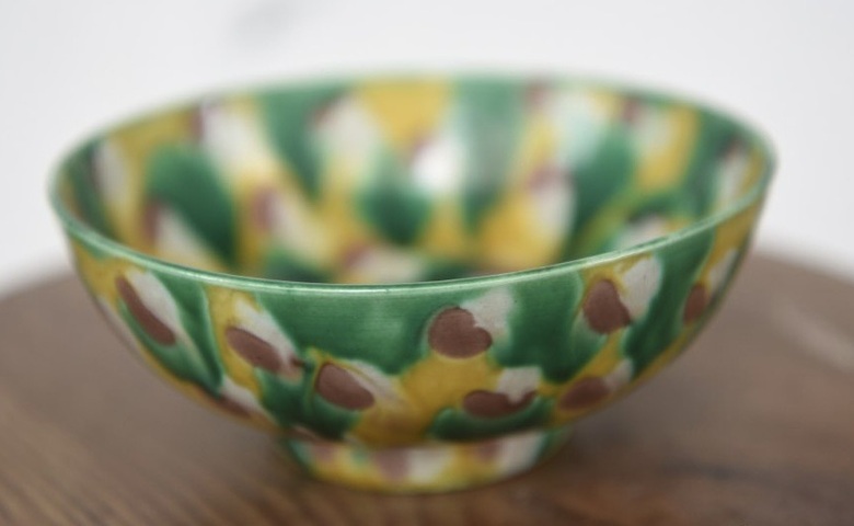 古玩陶瓷虎皮三彩碗真品鑒賞圖