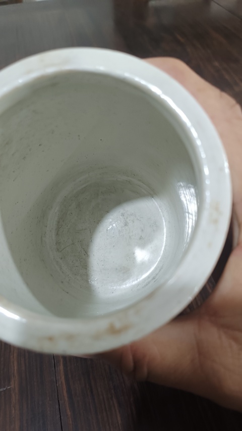 古玩陶瓷青花山水紋筆筒真品鑒賞圖