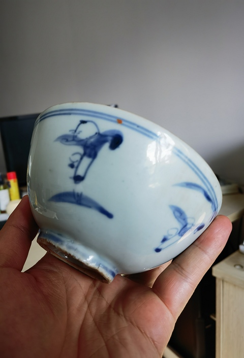 古玩陶瓷青花嬰戲圖茶碗真品鑒賞圖