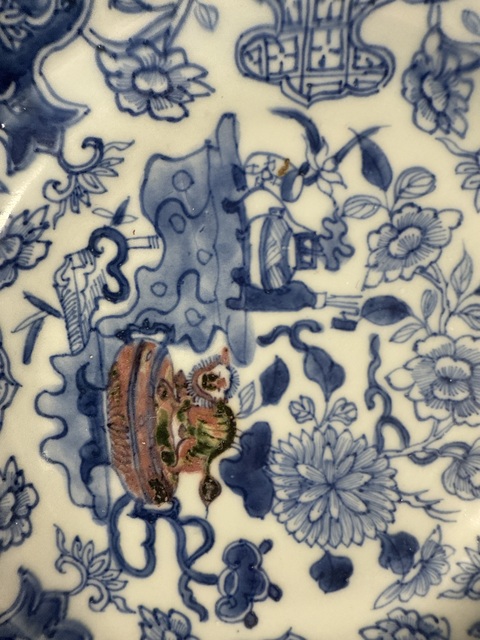 古玩陶瓷青花釉里紅盤真品鑒賞圖