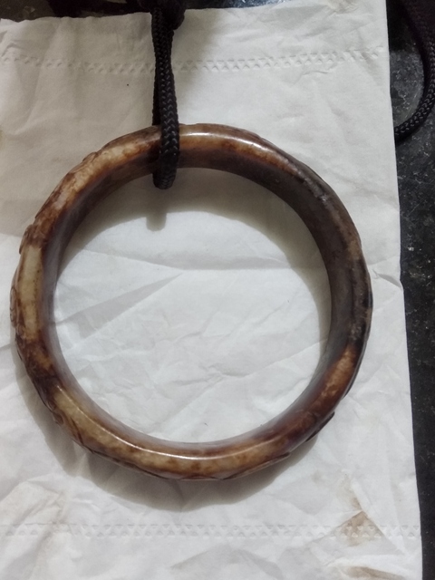 古玩玉器明代螭紋玉鐲真品鑒賞圖