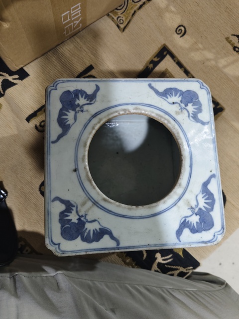 古玩陶瓷四方倭角青花水呈真品鑒賞圖