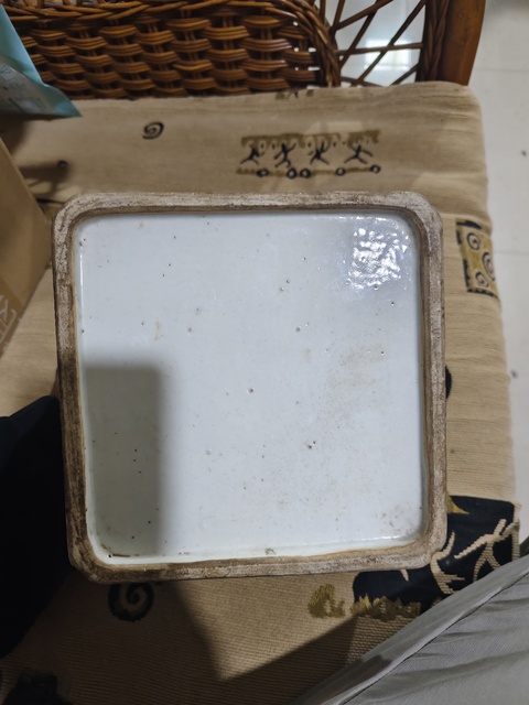 古玩陶瓷四方倭角青花水呈真品鑒賞圖