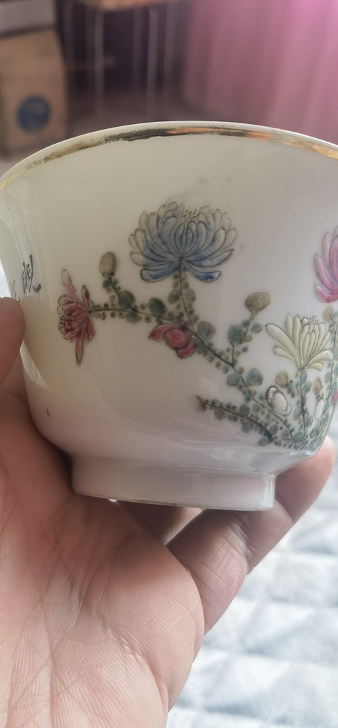 古玩陶瓷民國 江西瓷業(yè)公司花鳥蓋碗真品鑒賞圖