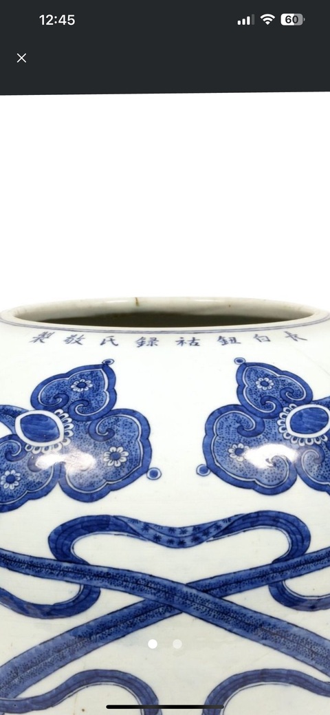 古玩陶瓷雙鋪首青花罐真品鑒賞圖