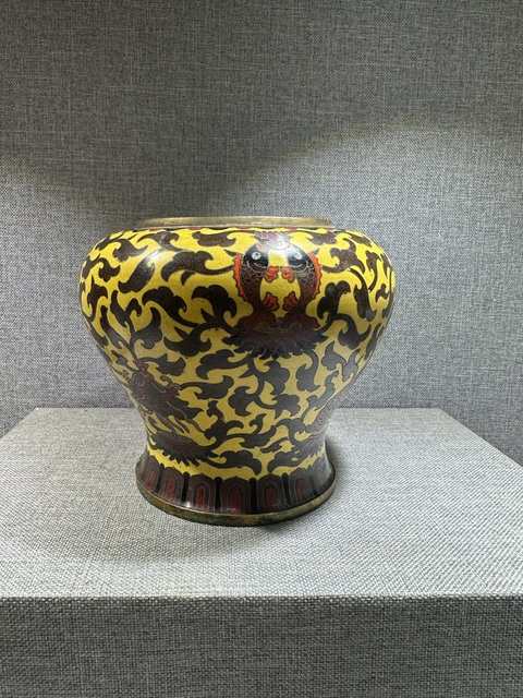 古玩銅器掐絲琺瑯罐真品鑒賞圖