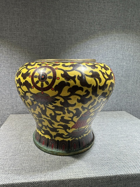 古玩銅器掐絲琺瑯罐真品鑒賞圖